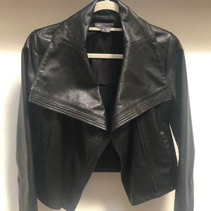 Vince Leather Cropped Moto Jacket